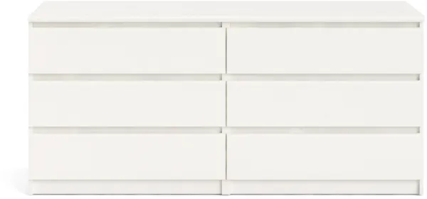 TVILUM Naia kommode - hvid ask, m. 6 skuffer